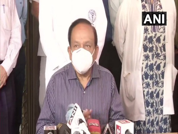 Union Health Minster Dr Harsh Vardhan addressing the media in Delhi. (Photo/ANI)