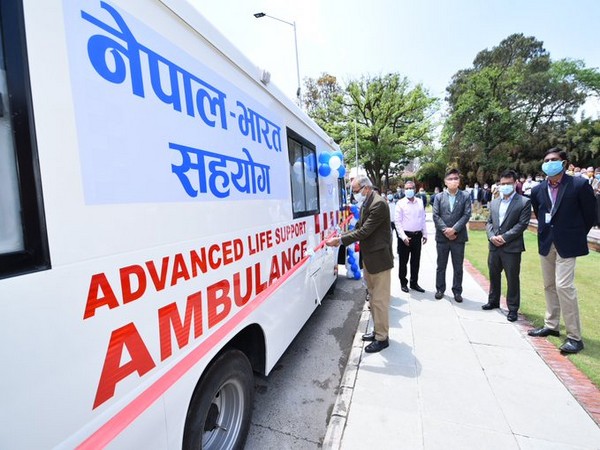 The ambulances were given as part of the Indian government's continued support and complementing Nepal's fight against COVID-19 pandemic, according to the Indian embassy. 