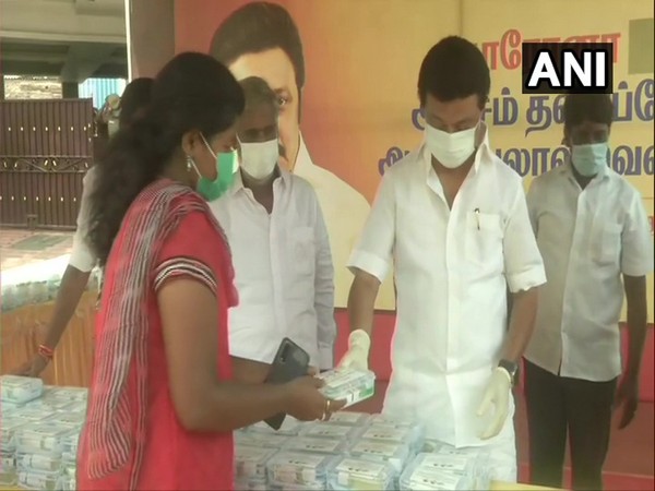 DMK Chief distributing COVID-19 kits among people (Photo/ANI)