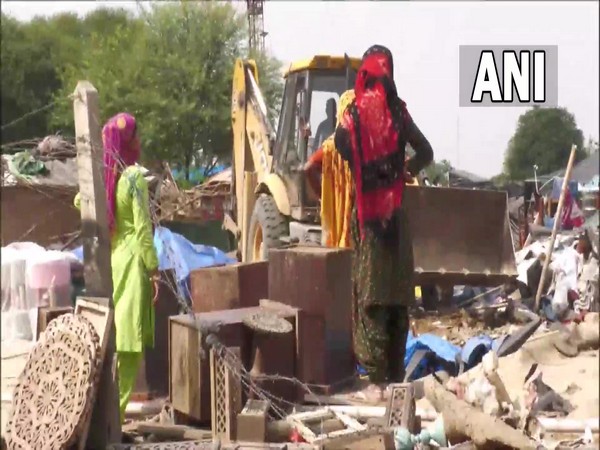 Banjara market demolised by the local authorities (Photo/ANI)