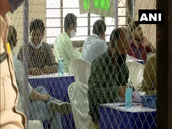 Counting of votes for Gandhinagar Municipal Corporation elections underway at a centre in the city (Photo/ANI)