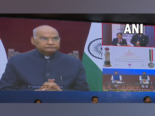 President Ram Nath Kovind confers the National Service Scheme Awards for 2019-20 from Rashtrapati Bhawan virtually (Photo/ANI)
