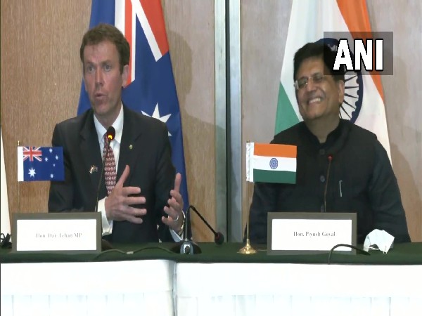 Australian Minister Dan Tehan and Commerce Minister Piyush Goyal. (Photo/ANI)