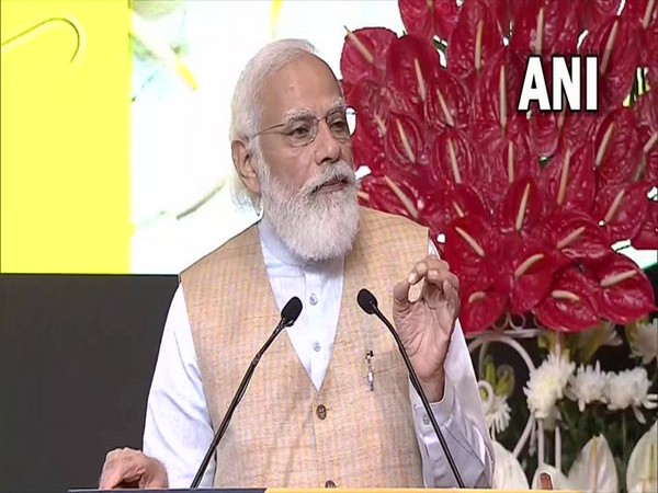 PM Modi addressing at the launch of SBM-U 2.0, AMRUT 2.0 in Delhi on Friday. (Photo/ANI)