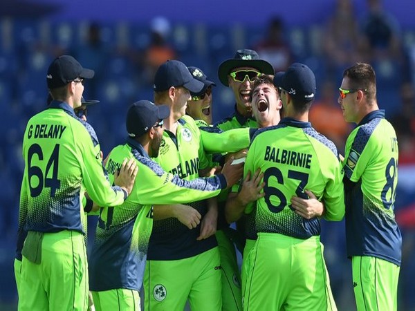 Curtis Campher celebrates after taking a wicket (Photo/ T20 World Cup Twitter)