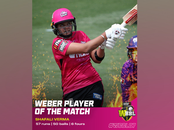Sydney sixers batter, Shafali Verma. (Photo/WBBL-Twitter)