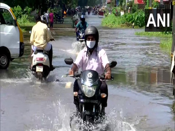 Changanassery Road waterlogged following heavy rainfall in Kottayam (Photo/ANI)