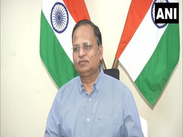 Delhi Power Minister Satyendar Jain addressing media on Monday (Photo/ANI)