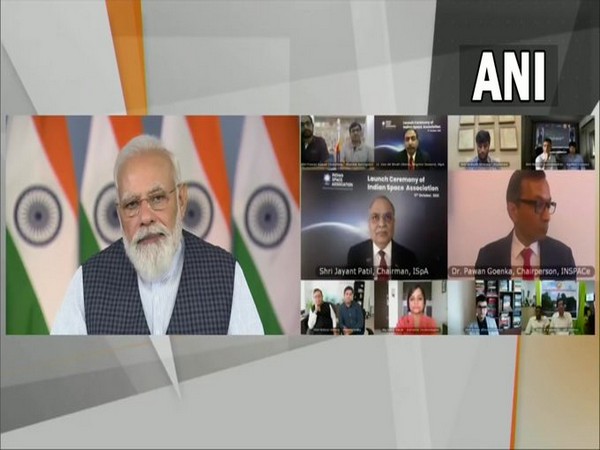Prime Minister Narendra Modi during the launch of Indian Space Association.