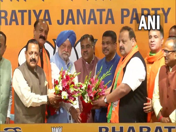 Former J-K National Conference leaders Devender Rana and Surjit Singh Slathia join BJP (Photo/ANI)
