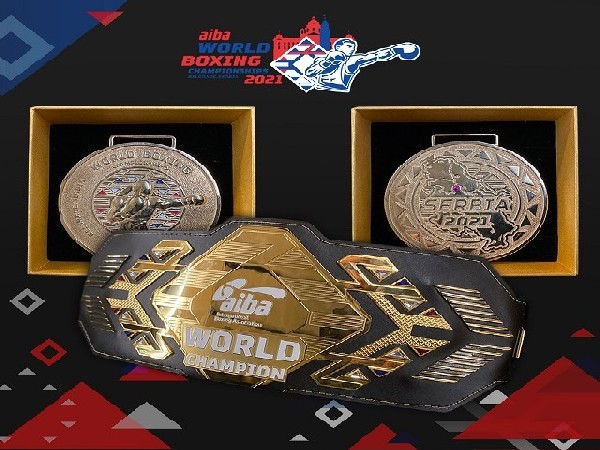 AIBA medals and belts (Image: AIBA's Twitter)