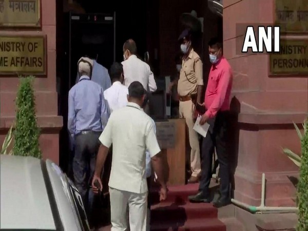 Union Power Minister RK Singh, Coal Minister Pralhad Joshi arrive at MHA (Photo/ANI)