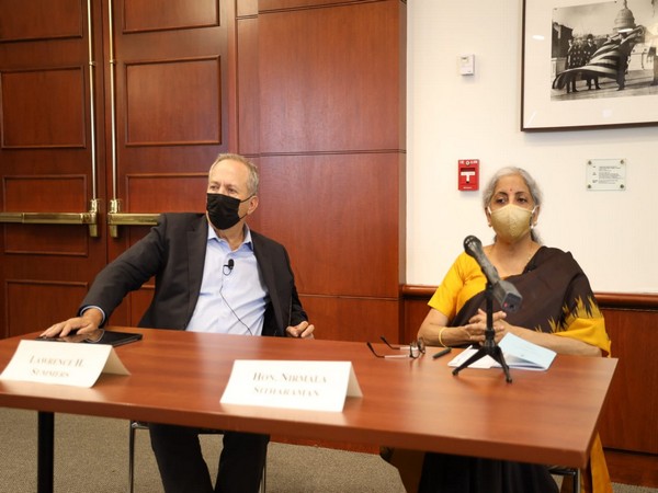 Union Finance Minister Nirmala Sitharaman at an event in Boston, US. (Photo/ANI)