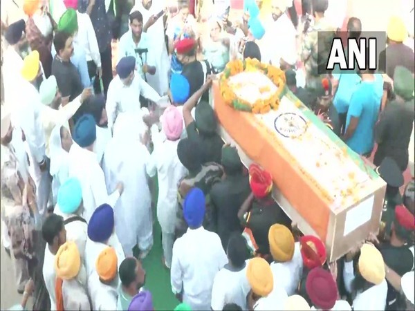 Body of Jaswinder Singh killed in J-K's Poonch encounter reach his native village in Punjab (Photo/ANI)