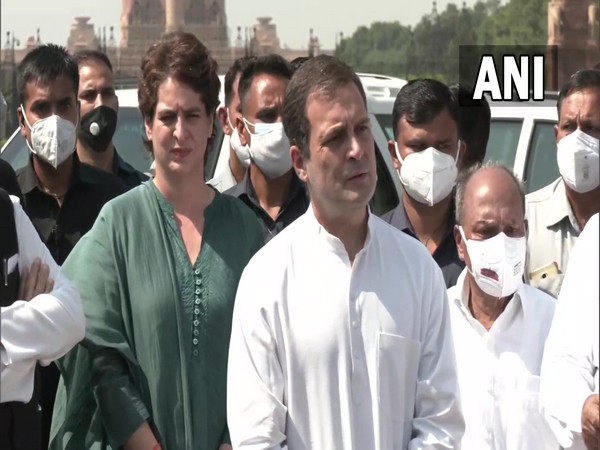 Congress leader Rahul Gandhi adressing reporters after meeting President Kovind (Photo/ANI)