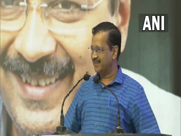 Delhi Chief Minister Arvind Kejriwal interacting with traders-industrialists in Jalandhar. (Photo/ANI)