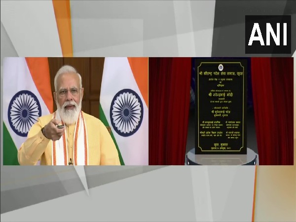 Prime Minister Narendra Modi inaugurates the 'Bhoomi Poojan' ceremony of Surat's Hostel Phase-I. (Photo/ANI)