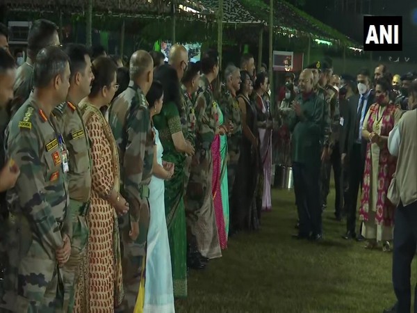 President Ram Nath Kovind yesterday interacted with the jawans and officials of all ranks along with their families. (Photo/ANI)
