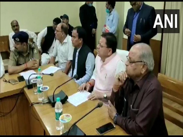 Uttarakhand Chief Minister in a meeting on Tuesday. (Photo/ANI)