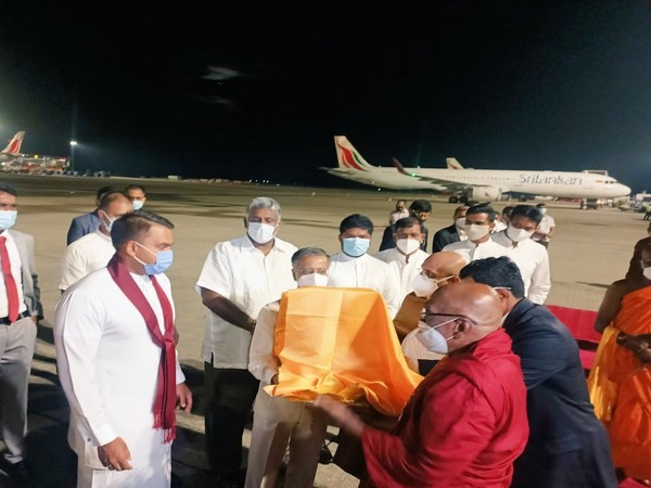 Sri Lanka delegation including Buddha's relics, Mahasangha, Cabinet minister departs for India (@IndiainSL)