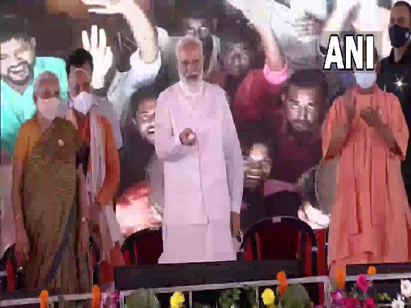 Prime Minister Narendra Modi in UP's Kushinagar (Photo/ANI)