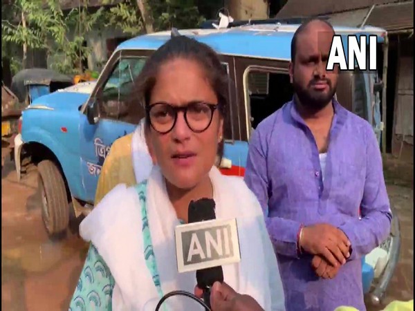 TMC MP Sushmita Dev in Tripura's Amtali (Photo/ANI)