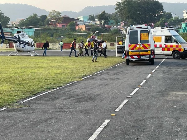 Air ambulance bringing injured people to Dehradun. (Photo Courtesy: Twitter/pushkardhami)