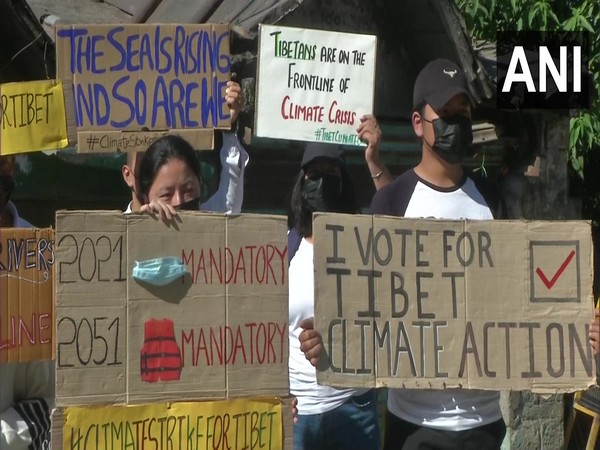Tibetan activists and supporters in Dharamshala joined the Global Climate Strike to raise awareness of the climate crisis in Tibet. (Photo/ANI)