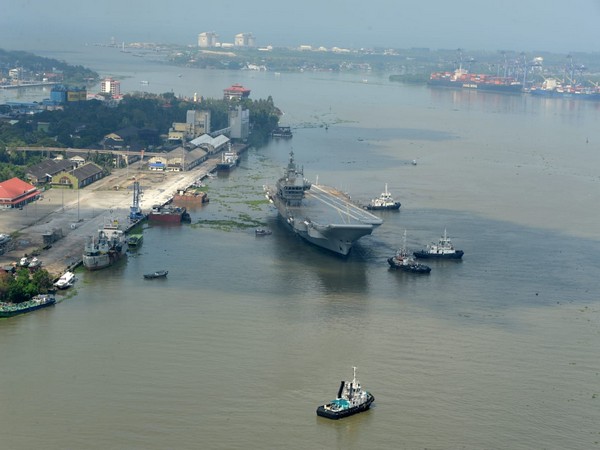 IAC Vikrant sailed out from Kochi on Sunday for second sea trials. (Photo/ANI)