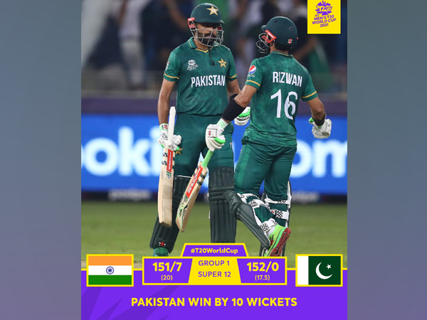 Pakistan defeated India by ten wickets on Sunday (Photo/ ICC Twitter)