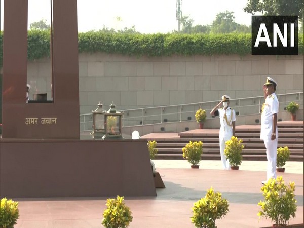 Admiral M Shaheen Iqbal at the National War Memorial in New Delhi on Monday. (Photo/ANI)