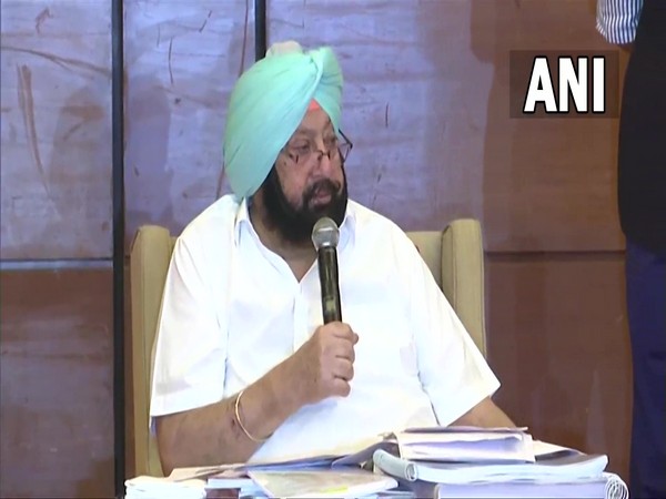 Captain Amarinder Singh at the press meet. (Photo/ANI)
