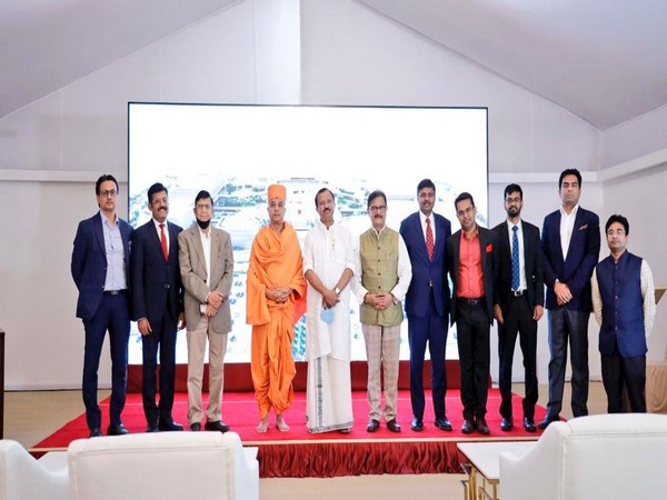 MoS Muraleedharan visits construction site of BAPS temple