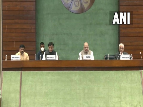 Visuals of the meeting chaired by Union Home Minister Amit Shah (ANI)
