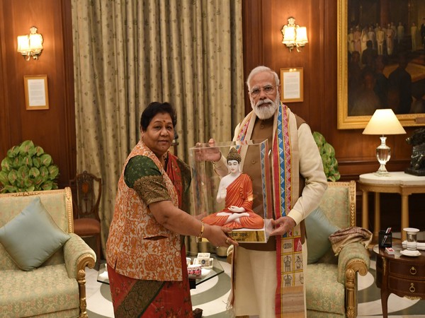 Chhattisgarh Governor Anusuiya Uikey with Prime Minister Narendra Modi 