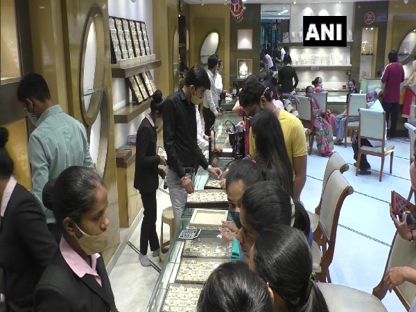 Visuals from a jewellery shop in Surat. (Photos/ANI)
