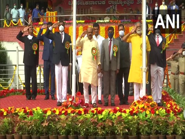 Karnataka Chief Minister Basavaraj Bommai at Kanteerava Stadium in Bengaluru (Photo/ANI)