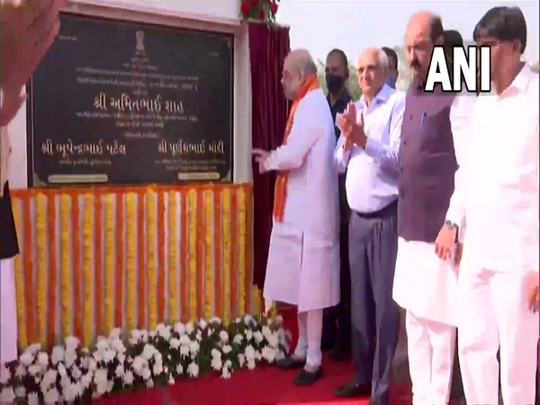 Union Home Minister Amit Shah inaugurating 4.18 km long elevated corridor in Ahmedabad (Photo/ANI)