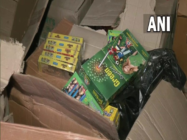 879 kilograms of firecrackers were seized from Sadar Bazaar. (Photos/ANI)