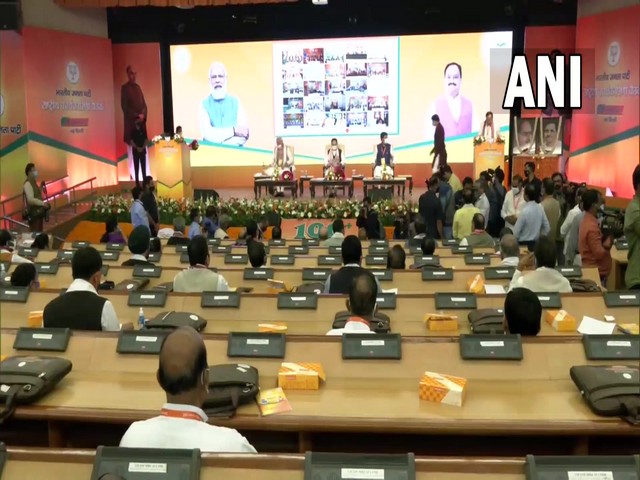Prime Minister Narendra Modi attends BJP's National Executive Committee meeting in Delhi. (Photo/ANI)