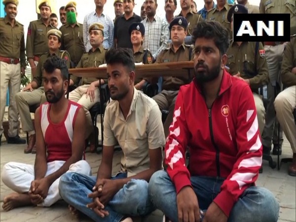 Three accused in ATM robbery case arrested by Jodhpur police (Photo/ANI) 