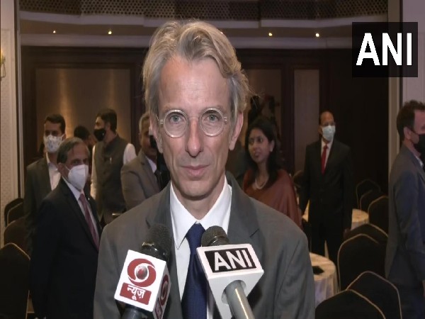 France Ambassador to India Emmanuel Lenain speaking to ANI. (Photo/ANI)