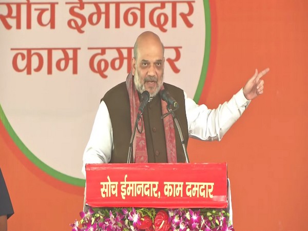 Union Home Minister Amit Shah at Azamgarh (Photo/ANI)