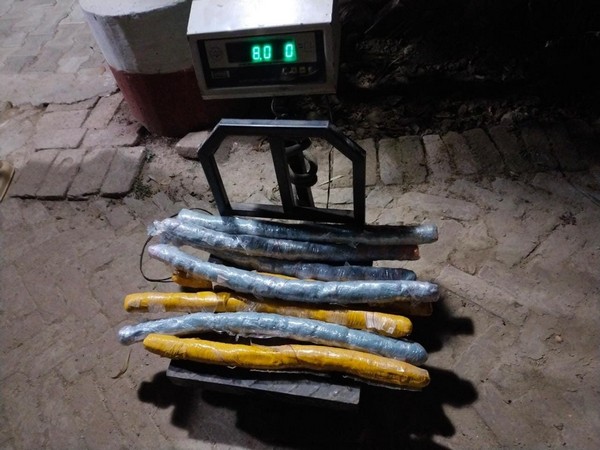 BSF seized eight packets of contrabands suspected to be heroin near the India-Pakistan International Border (Photo/ANI)