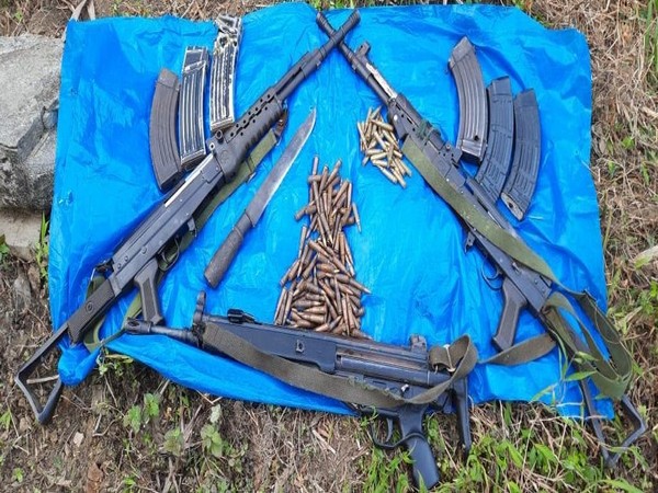 An AK-47 Rifle, one MQ and a Heckler Koche rifle was seized from terrorists. (Photo/ANI)