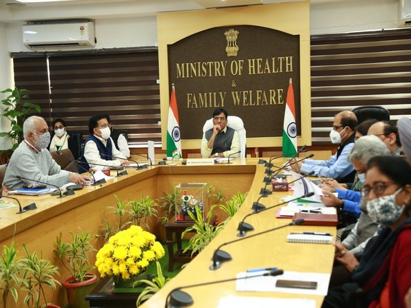 A visual from the meeting on Tuesday. (Photo Credit: Twitter/@mansukhmandviya)