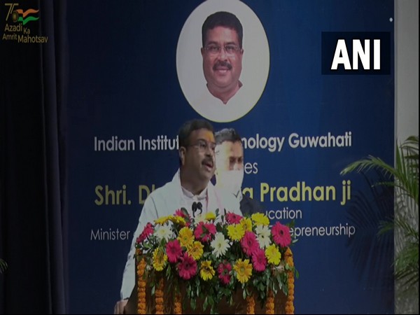 Union Minister of Education Dharmendra Pradhan at IIT Guwahati (Photo/ANI) 