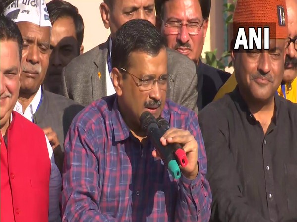Delhi Chief Minister Arvind Kejriwal addressing a roadshow in Haridwar. (Photo/ANI)