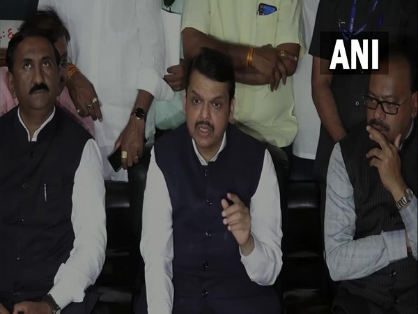 Devendra Fadnavis address reportrs in Amravati (Photo/ANI) 