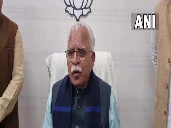 Haryana Chief Minister Manohar Lal Khattar in Yamuna Nagar (Photo/ANI) 